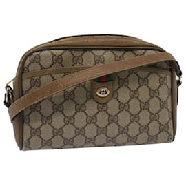 Gucci-GUCCI GG Canvas Web Sherry Line Shoulder Bag Beige Red 116.02.089 Auth yk8283-Red,Beige