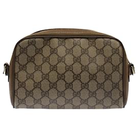 Gucci-GUCCI GG Canvas Web Sherry Line Shoulder Bag Beige Red 116.02.089 Auth yk8283-Red,Beige