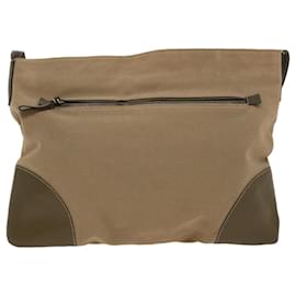 Prada-PRADA Shoulder Bag Canvas Leather Beige Auth cl696-Beige