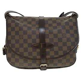 Louis Vuitton-LOUIS VUITTON Damier Ebène Saumur 30 Sac à bandoulière N48081 Auth LV 52199-Autre