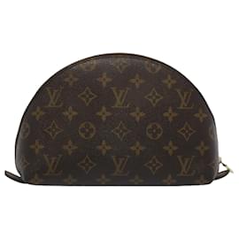Louis Vuitton-LOUIS VUITTON Monogram Trousse Demi Ronde Kosmetiktasche M47520 LV Auth 52096-Monogramm