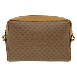 Gucci-GUCCI Micro GG Canvas Web Sherry Line Shoulder Bag Beige 56.02.088 Auth yk8307-Beige
