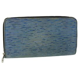 Louis Vuitton-LOUIS VUITTON Epi Denim Zippy Wallet Cartera larga Azul M61862 LV Auth 51251-Azul