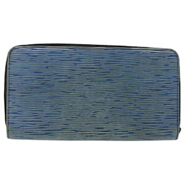 Louis Vuitton-LOUIS VUITTON Epi Denim Zippy Wallet Cartera larga Azul M61862 LV Auth 51251-Azul