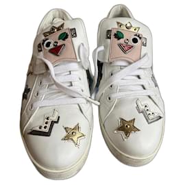 Baskets Prada en cuir blanc Blanc