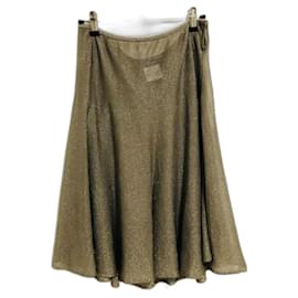 Chanel-Shimmer Flare Skirt-Silvery,Grey