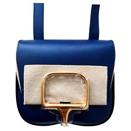 Hermès Hermes Della Cavalleria em couro de bezerro Tadelakt Azul com GHW Azul