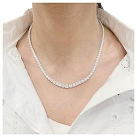 inconnue-Collier rivière diamants en or blanc.-Autre