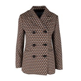 Giacca petto foderata con stampa geometrica Prada Multicolore