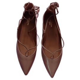 Aquazzura Sapatilhas planas cor biscoito Christy Castanho claro