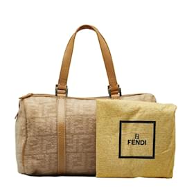 Fendi-Sac Boston en laine Zucca 16327-Marron