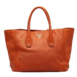 Prada-Vitello Daino Leather Tote Bag BN2694-Orange