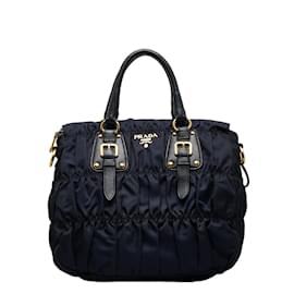 Prada-Tessuto Gaufre Tote Bag-Blue