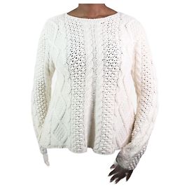 Marc by Marc Jacobs Pull torsadé en cachemire crème - taille L Écru