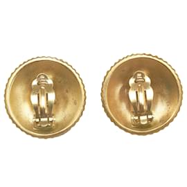 Chanel-Chanel Gold Coco Chanel Button Earrings-Golden