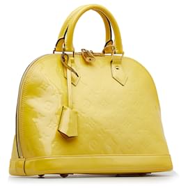 Louis Vuitton-Louis Vuitton Yellow Monogram Vernis Alma PM-Yellow