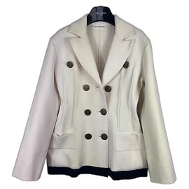 Sonia Rykiel Cream Wool Blazer M Cream
