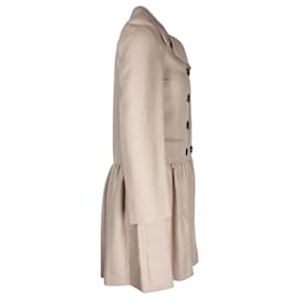 Burberry-Abrigo con botonadura forrada de lana beige de Burberry-Beige