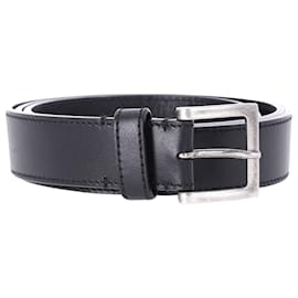 Jacquemus-Jacquemus Square Buckle Belt in Black Leather-Black