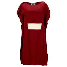 Maison Martin Margiela-MM6 Maison Margiela Mini Dress in Burgundy Acetate -Red,Dark red