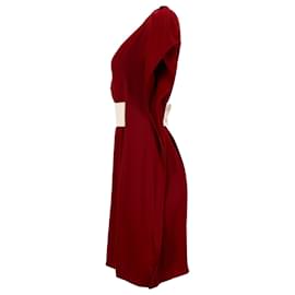 Maison Martin Margiela-MM6 Maison Margiela Mini Dress in Burgundy Acetate -Red,Dark red