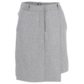 Acne-Acne Studios Knee Length Skirt in Grey Wool-Brown