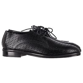 Alaïa Scarpe Stringate Traforate Alaia in Pelle Nera Nero
