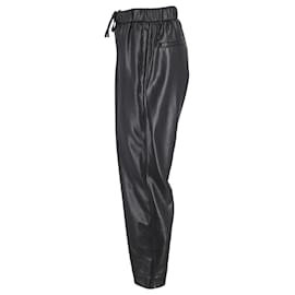 Nanushka-Pantalon à cordon Nanuskha en simili cuir noir-Noir