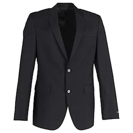 Hugo Boss-Hugo Boss Single-Breasted Blazer in Black Cotton-Black