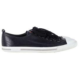 Sneakers Stringate Prada in Pelle Blu Navy Blu navy