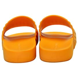 Bottega Veneta-Bottega Veneta Slides in Orange Rubber-Orange