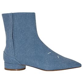 Maison Martin Margiela Maison Margiela Pointed Toe Boots in Blue Denim  Blue