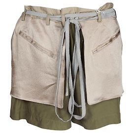 Valentino Garavani Shorts Valentino em Cetim Oliva Verde Verde oliva