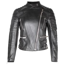 Céline-Celine Biker Jacket in Black Lambskin Leather-Black