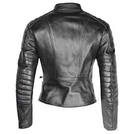 Céline-Celine Biker Jacket in Black Lambskin Leather-Black
