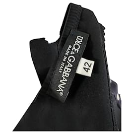 Dolce & Gabbana-Dolce & Gabbana Robe froncée à pois en soie noire-Noir