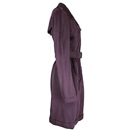 Burberry-Burberry Double-Breasted Trench Coat in Purple Cashmere-Purple