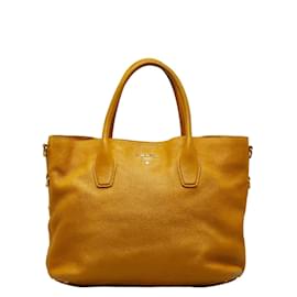 Prada-Vitello Daino Leather Tote Bag BN2317-Yellow