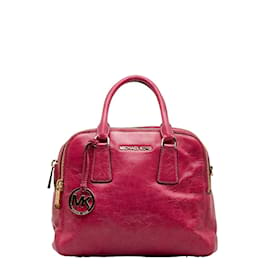 Michael Kors-Leather Alexis Handbag-Pink
