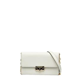 Michael Kors-Leather Cece Clutch on Chain 35R3g0EC6O-White
