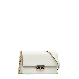 Michael Kors-Leather Cece Clutch on Chain 35R3g0EC6O-White