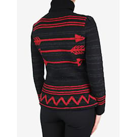 Ralph Lauren-Black turtleneck graphic jumper - size M-Black