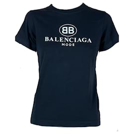 Balenciaga-T-shirt con logo Balenciaga-Nero