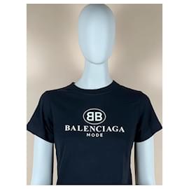 Balenciaga-T-shirt con logo Balenciaga-Nero