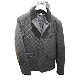 Burberry-Quilted Jacket-Navy blue