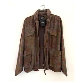 Isabel Marant Etoile-Parka militar “Isha” de lino lavado-Burdeos