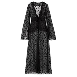 Anna Sui-Anna Sui abrigo ligero de tul con estrella fugaz-Negro