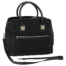 Gianni Versace-Gianni Versace Boston Bag Canvas Black Auth bs7914-Black