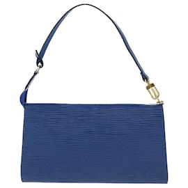 Louis Vuitton-LOUIS VUITTON Epi Pochette Accessoires Accessory Pouch Blue M52985 Auth ki3360-Blue