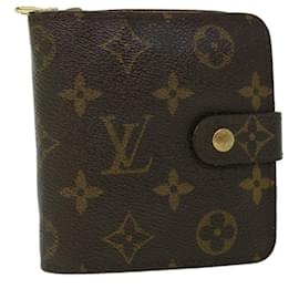 Louis Vuitton-LOUIS VUITTON Monogram Compact zip Wallet M61667 LV Auth 52871-Monogram